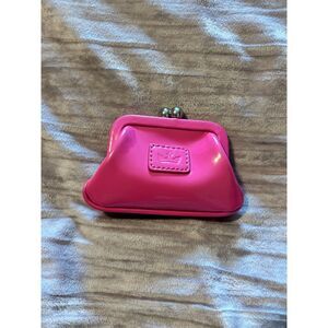 Y2K Vintage Baekgaard Hot Pink Patent Leather Kiss Lock Coin Purse